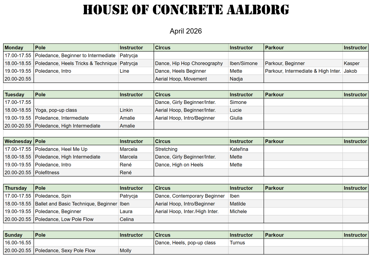 House of Concrete — dance-studio i Vestbyen, Aalborg